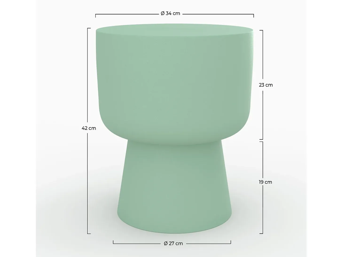 Mesa auxiliar redonda de metal verde - Prisca