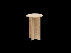 Mesa auxiliar redonda de mármol DECOWOOD de Ø28x45cm - TOSCANA - DECOWOOD