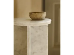 Mesa auxiliar redonda de mármol DECOWOOD de Ø28x45cm - TOSCANA - DECOWOOD