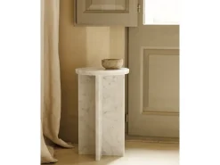 Mesa auxiliar redonda de mármol DECOWOOD de Ø28x45cm - TOSCANA - DECOWOOD