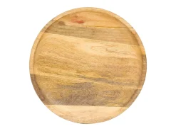 Mesa auxiliar redonda madera maciza de mango 43x43x66 cm