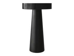 Mesa auxiliar redonda negra en madera de suar D35cm - Janah
