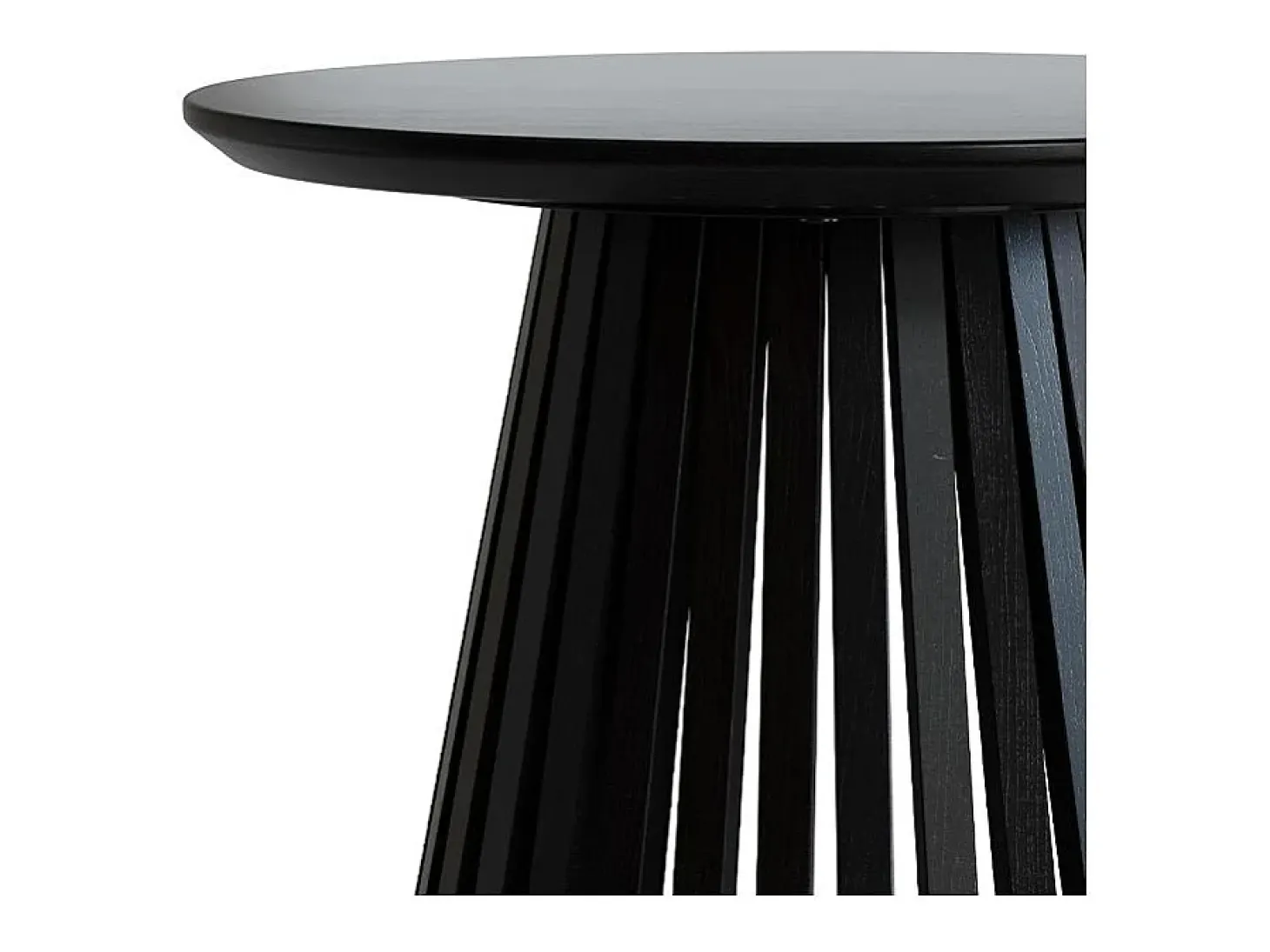 Mesa auxiliar redonda negra de madera de acacia D50 cm - Képès