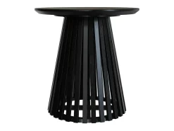 Mesa auxiliar redonda negra de madera de acacia D50 cm - Képès