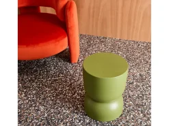 Mesa auxiliar, rincón de sofá, mesita metal ø32 x h42cm verde