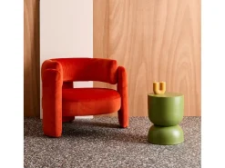 Mesa auxiliar, rincón de sofá, mesita metal ø32 x h42cm verde