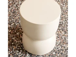 Mesa auxiliar, rincón de sofá, mesita metal ø32 x h42cm crema