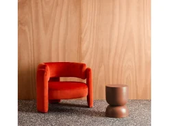 Mesa auxiliar, rincón de sofá, mesita metal ø32 x h42cm terracota
