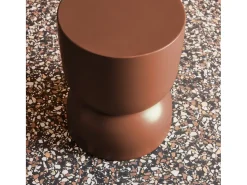 Mesa auxiliar, rincón de sofá, mesita metal ø32 x h42cm terracota