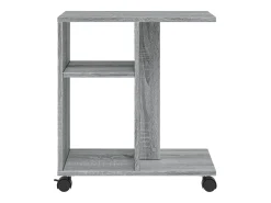 Mesa auxiliar ruedas madera ingeniería gris Sonoma 50x30x55 cm ES230717