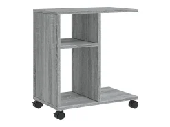 Mesa auxiliar ruedas madera ingeniería gris Sonoma 50x30x55 cm ES230717