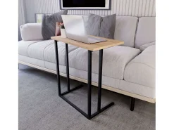 Mesa Auxiliar Salón Negro Roble Safir 60x65x36 cm