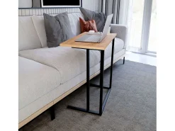 Mesa Auxiliar Salón Negro Roble Safir 60x65x36 cm