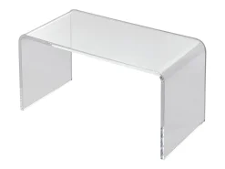 Mesa Auxiliar SucceBuy de Acrílico en Forma de C SucceBuy Mesa Auxiliar Transparente Altura de 41CM