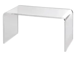 Mesa Auxiliar SucceBuy de Acrílico en Forma de C SucceBuy Mesa Auxiliar Transparente Altura de 41CM