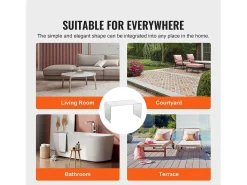 Mesa Auxiliar SucceBuy de Acrílico en Forma de C SucceBuy Mesa Auxiliar Transparente Altura de 41CM