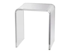 Mesa Auxiliar SucceBuy en Acrílico en Forma de C, Lúcite Transparente para Salón y Oficina