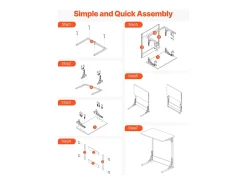 Mesa Auxiliar SucceBuy Plegable en Forma de C, Mesas de Extremo de Sofá con Marco de Metal y Patas Ajustables, Plataforma de TV Plegable, Mesa de Centro en C