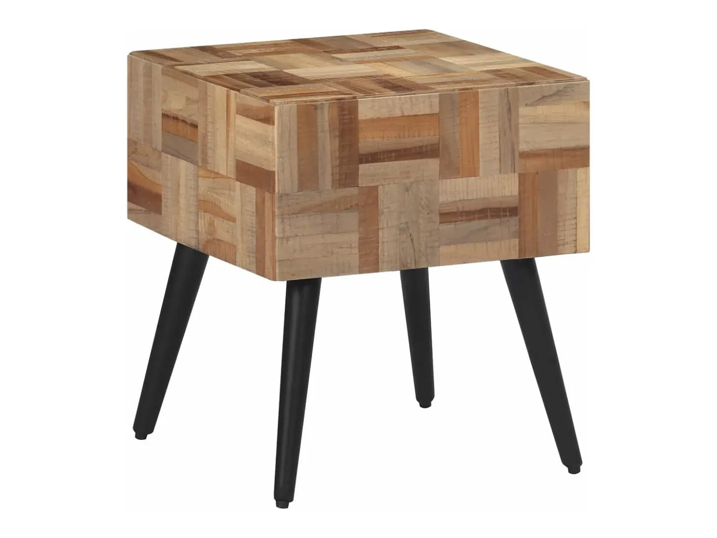 Mesa auxiliar teca reciclada maciza 40x40x45 cm