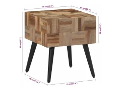 Mesa auxiliar teca reciclada maciza 40x40x45 cm