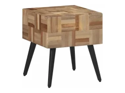 Mesa auxiliar teca reciclada maciza 40x40x45 cm