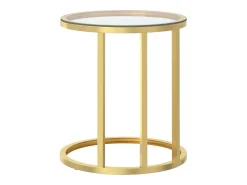 Mesa auxiliar vidrio templado transparente y dorado 45 cm ES167602