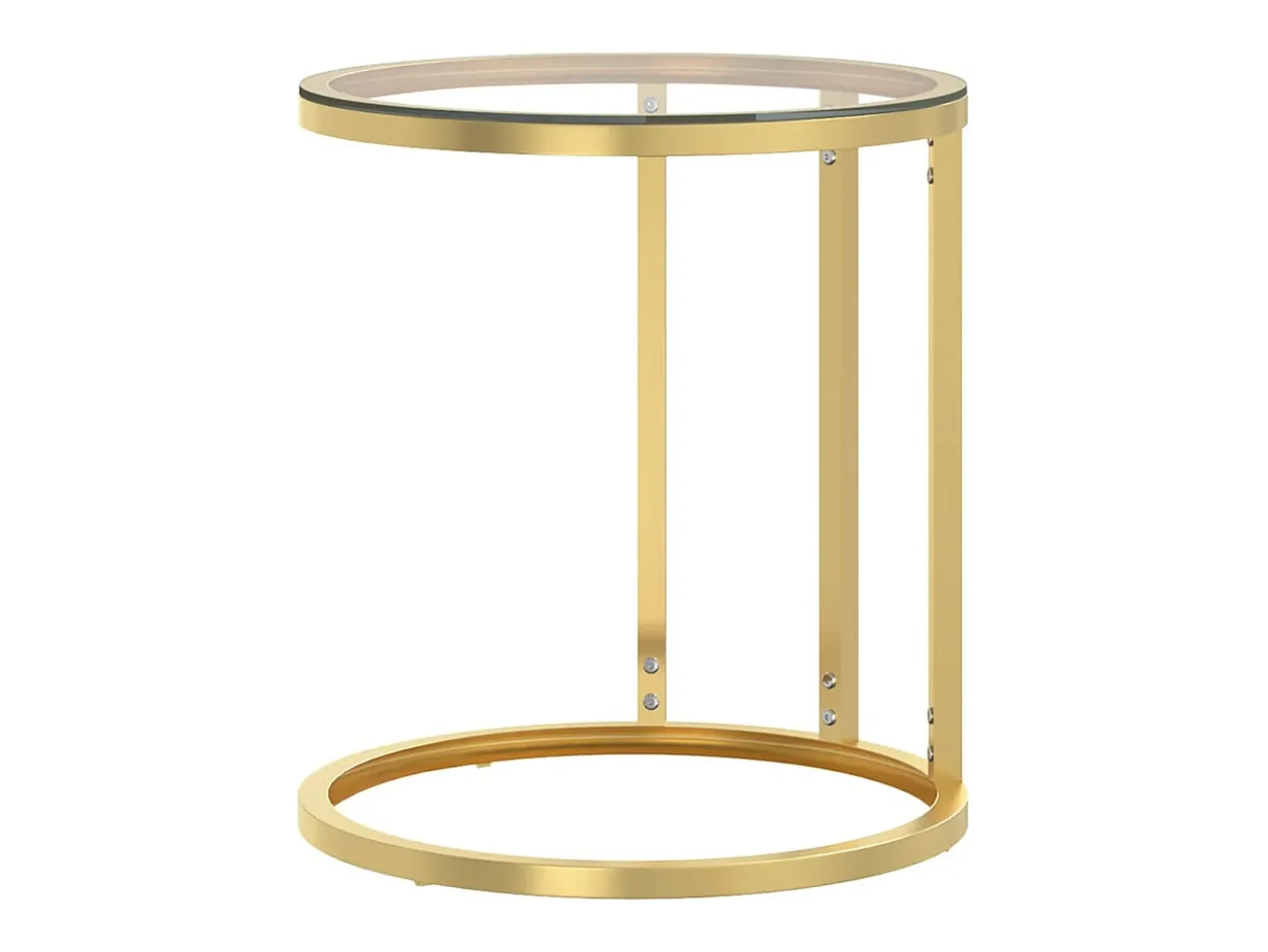 Mesa auxiliar vidrio templado transparente y dorado 45 cm ES167602