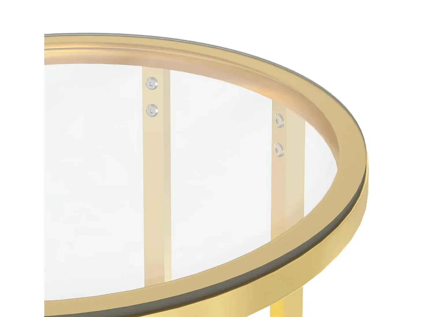 Mesa auxiliar vidrio templado transparente y dorado 45 cm ES167602