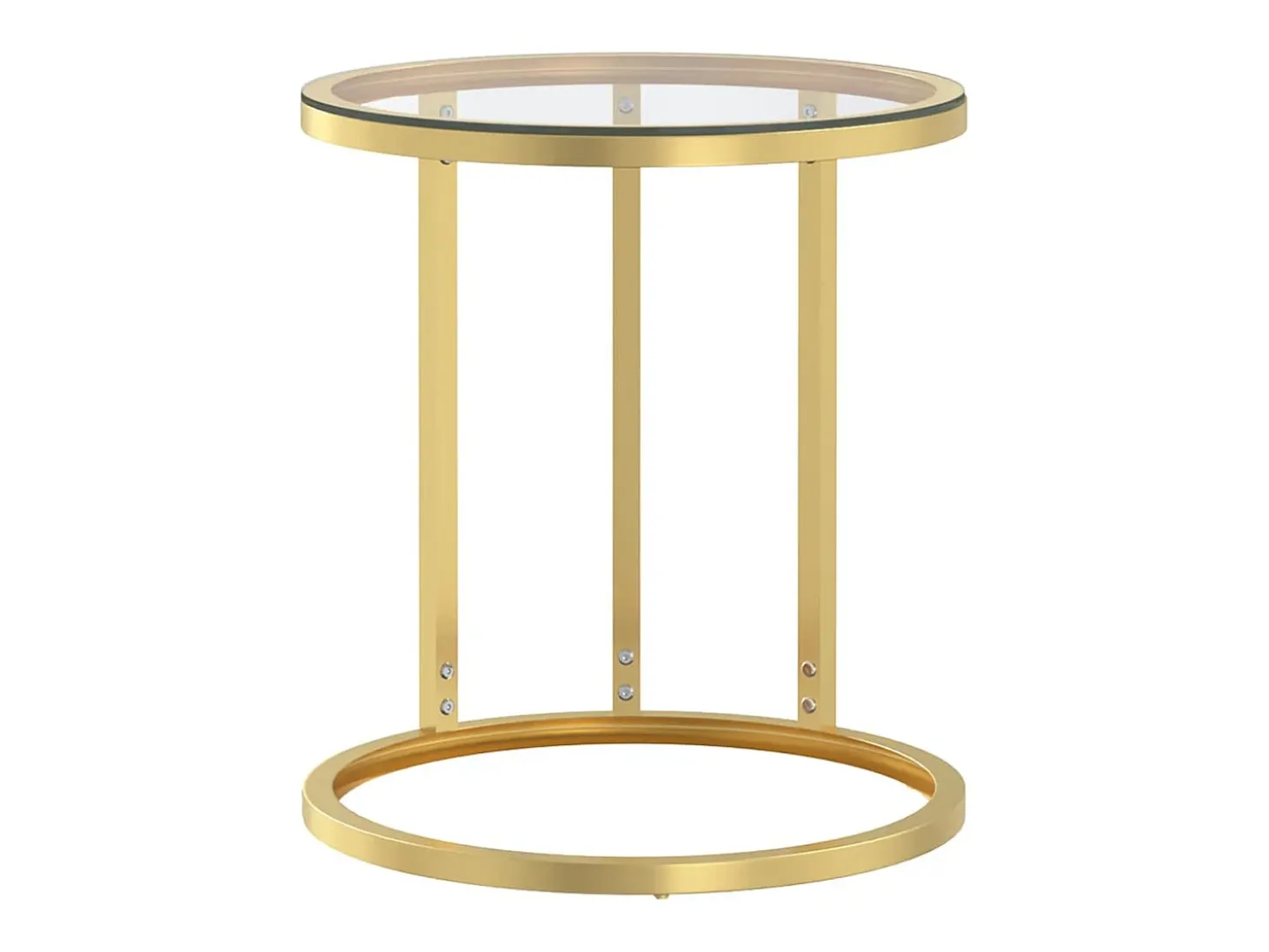 Mesa auxiliar vidrio templado transparente y dorado 45 cm ES167602