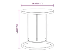 Mesa auxiliar vidrio templado mármol negro y dorado 45 cm