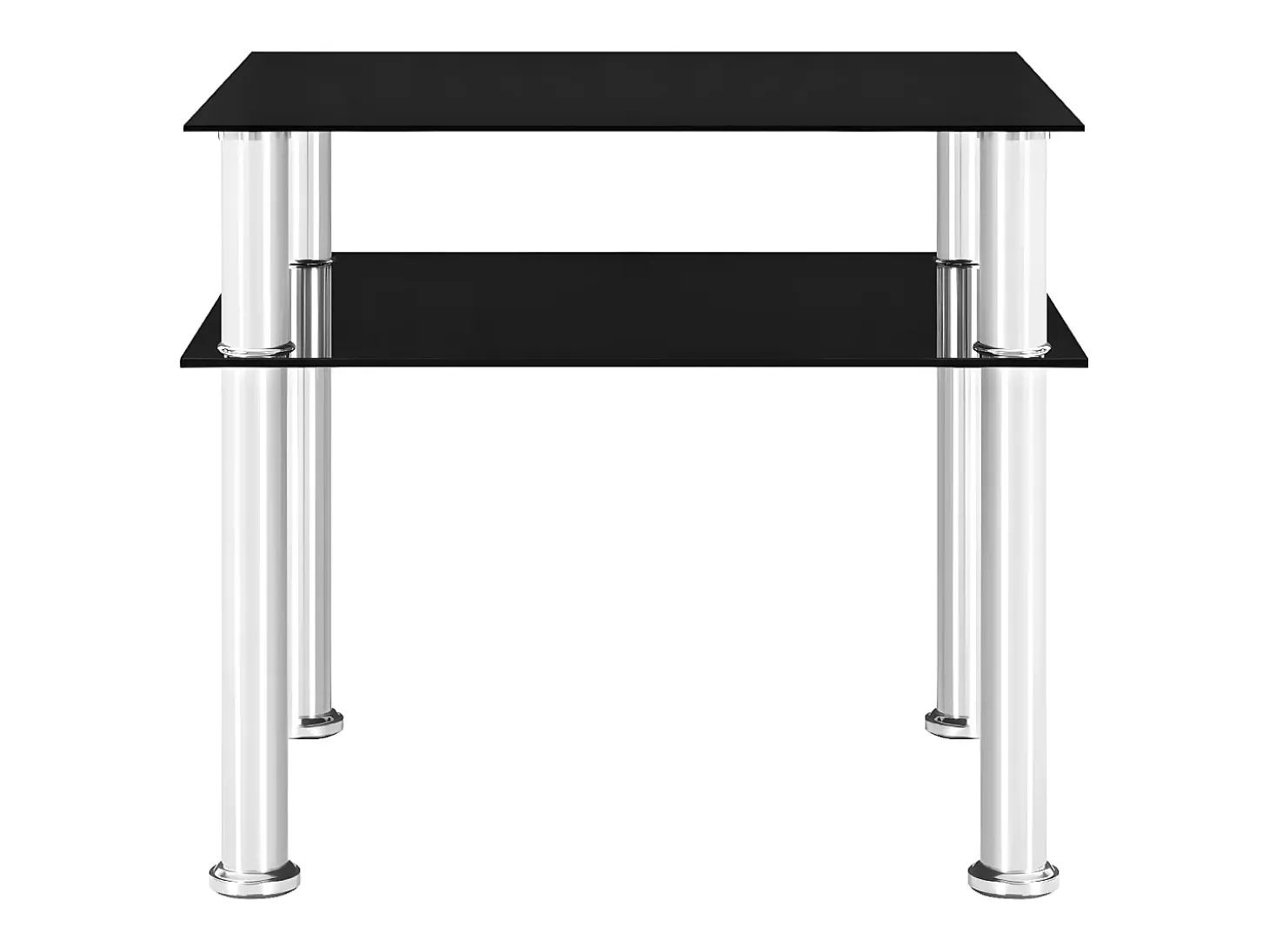 Mesa auxiliar vidrio templado negra 45x50x45 cm
