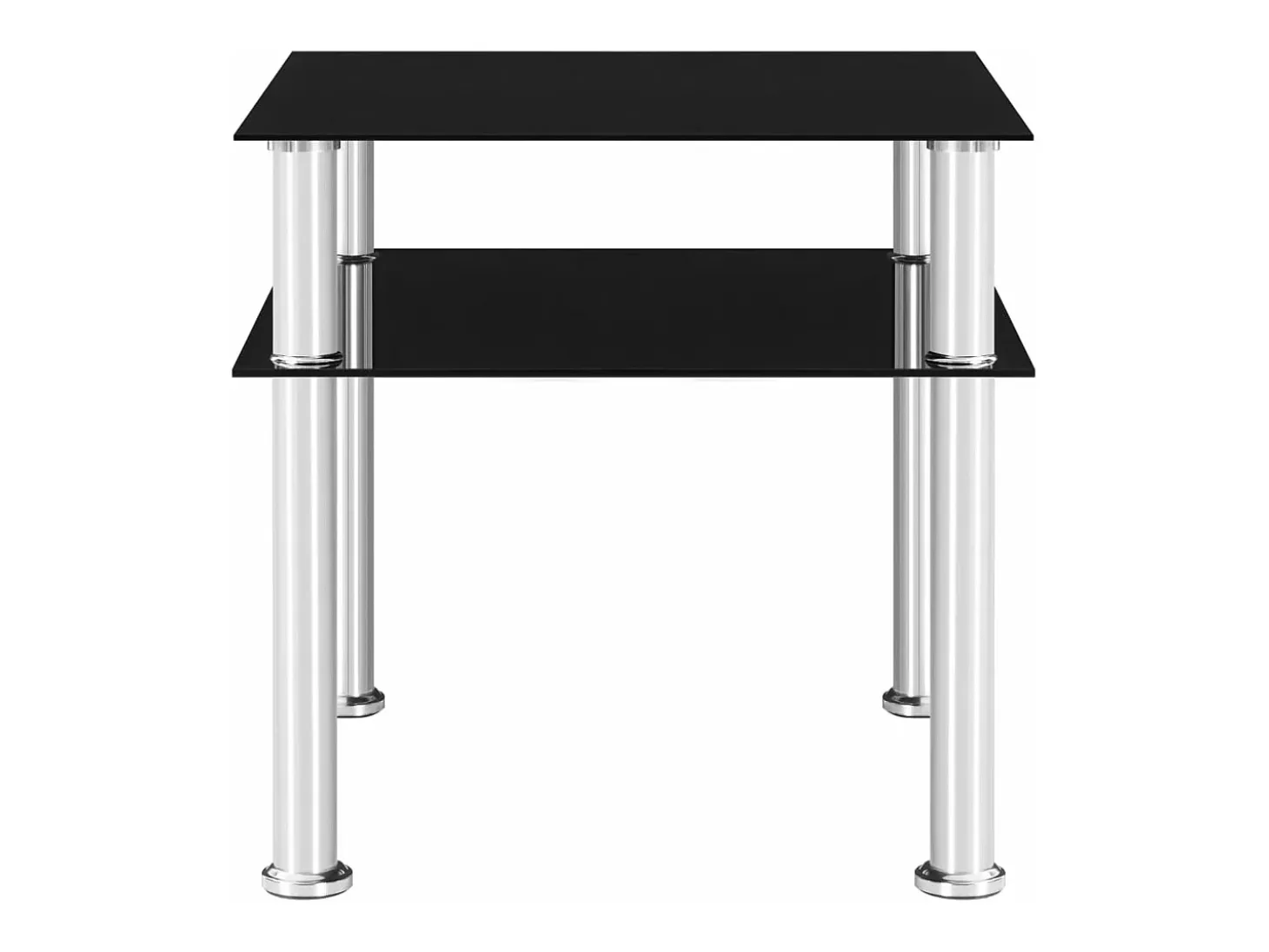 Mesa auxiliar vidrio templado negra 45x50x45 cm