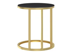 Mesa auxiliar vidrio templado negro y dorado 45 cm ES888776