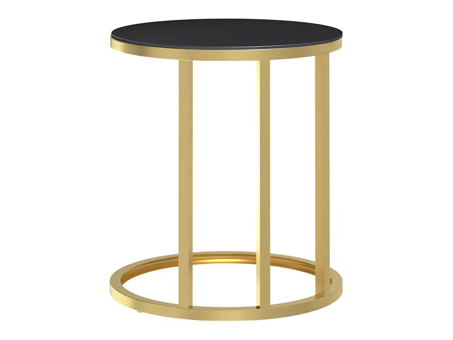 Mesa auxiliar vidrio templado negro y dorado 45 cm ES888776