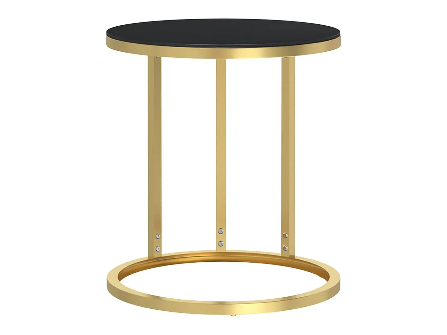 Mesa auxiliar vidrio templado negro y dorado 45 cm ES888776