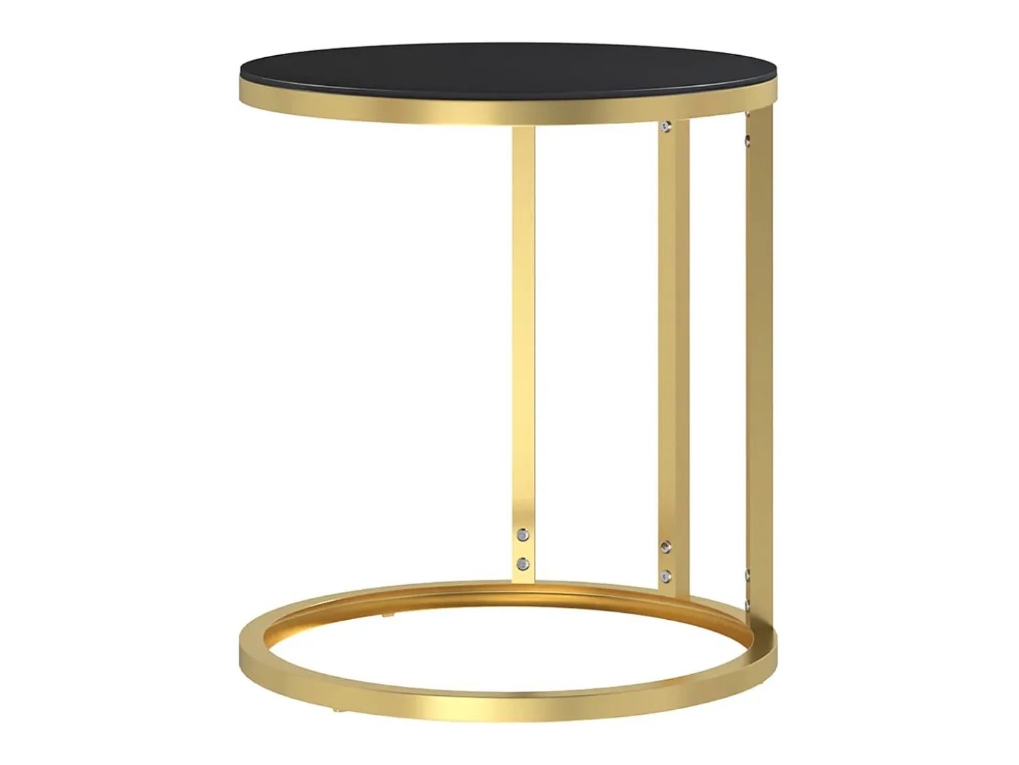 Mesa auxiliar vidrio templado negro y dorado 45 cm ES888776