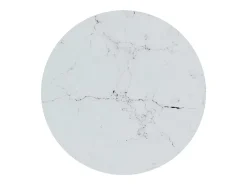 Mesa auxiliar vidrio templado dorado y mármol blanco 45 cm ES325432