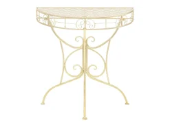 Mesa auxiliar vintage metal semicircular 72x36x74 cm dorado