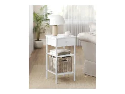 Mesa auxiliar 35x35x70 cm blanca