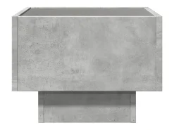 Mesa auxiliar y LED madera ingeniería gris hormigón 40x40x30cm