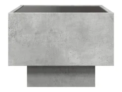 Mesa auxiliar y LED madera ingeniería gris hormigón 40x40x30cm