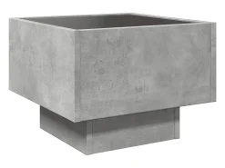 Mesa auxiliar y LED madera ingeniería gris hormigón 40x40x30cm