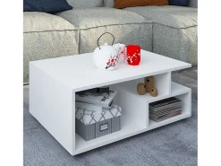 Mesa auxiliar y mesa de centro Sulas Blanco AL. 40 x AN. 80 x P. 50 cm