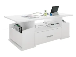 Mesa auxiliar y mesa de centro Junata Blanco AL. 44 x AN. 110 x P. 52 cm