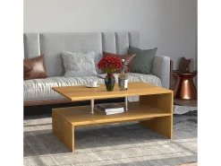 Mesa auxiliar y mesa de centro Maliso Blanco AL. 42 x AN. 90 x P. 60 cm
