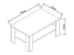 Mesa auxiliar y mesa de centro Dalus Blanco AL. 41 x AN. 90 x P. 53 cm