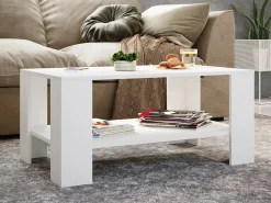 Mesa auxiliar y mesa de centro Dalus Blanco AL. 41 x AN. 90 x P. 53 cm