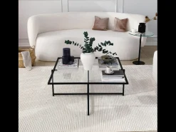 Mesa baja de diseño negra de vidrio LIMP