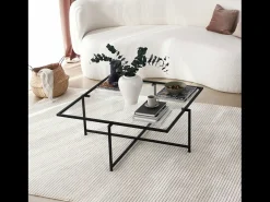 Mesa baja de diseño negra de vidrio LIMP