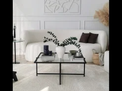 Mesa baja de diseño negra de vidrio LIMP